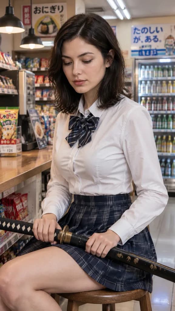 Konbini Portrait with Katana