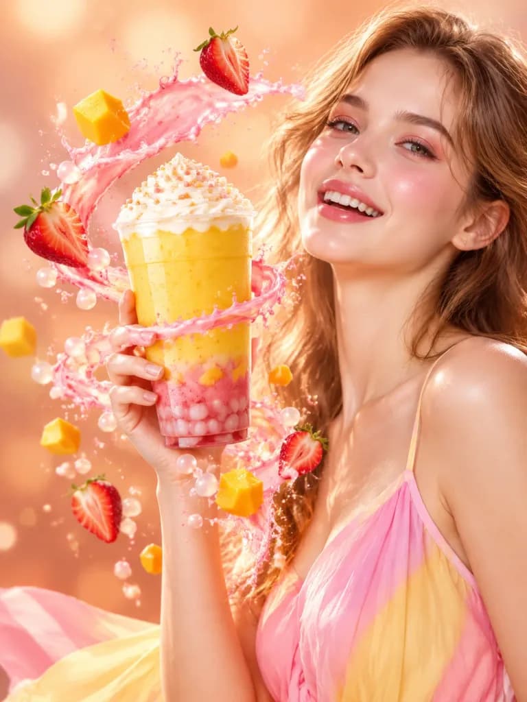 Kampanye Iklan Minuman Smoothie Buah Berlapis