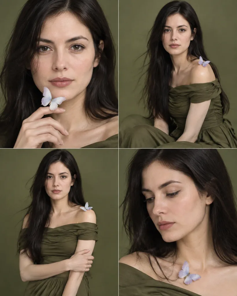 Olive Editorial Butterfly Portrait Grid