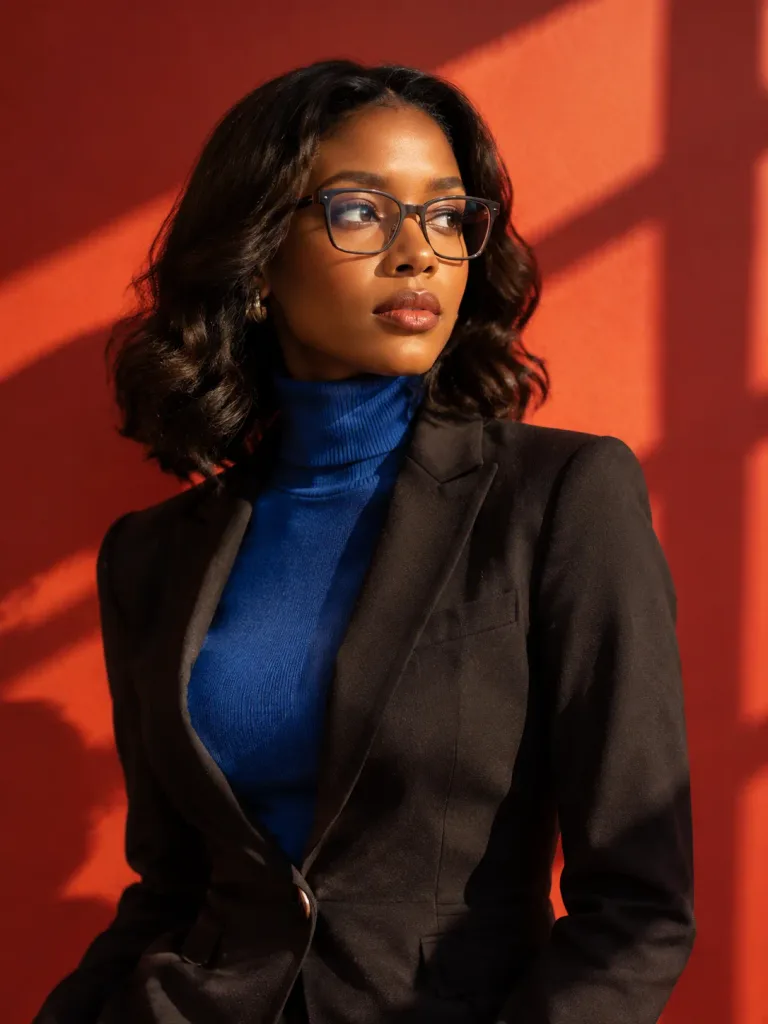 African Woman in Studio Fashion Portrait