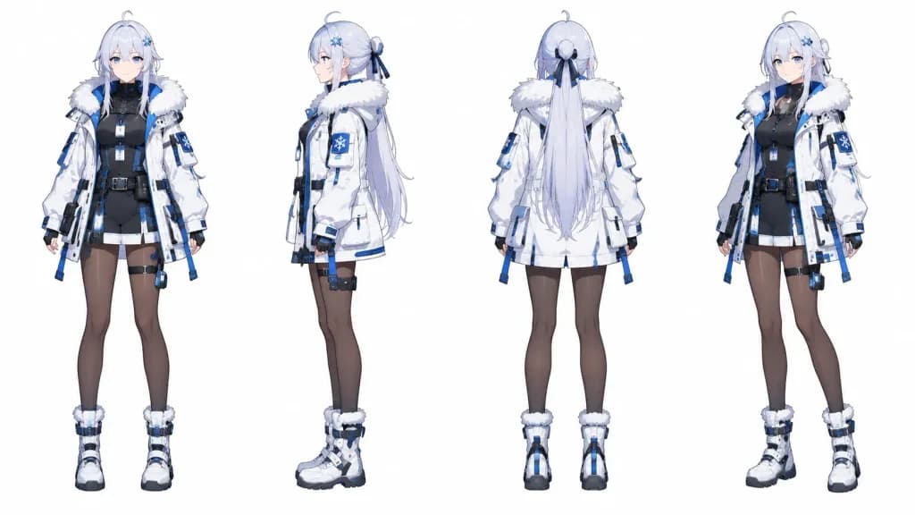 Multi-Angle Character Turnaround Sheet