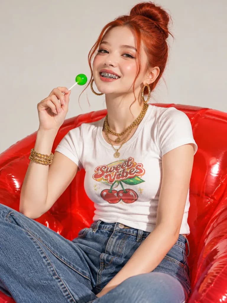 Retro Pop Inflatable Chair Portrait