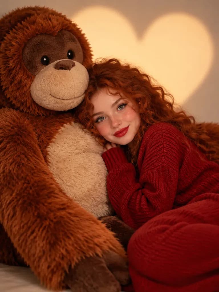 Portrait with Giant Stuffed Orangutan