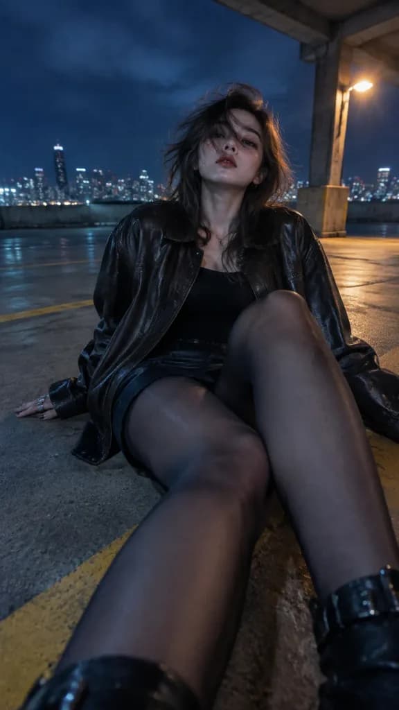 Ultra-Wide Rooftop Flash Night Portrait