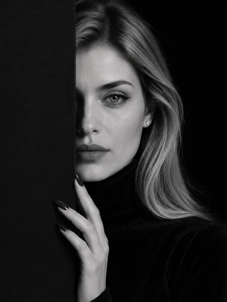 Chiaroscuro Black and White Studio Portrait