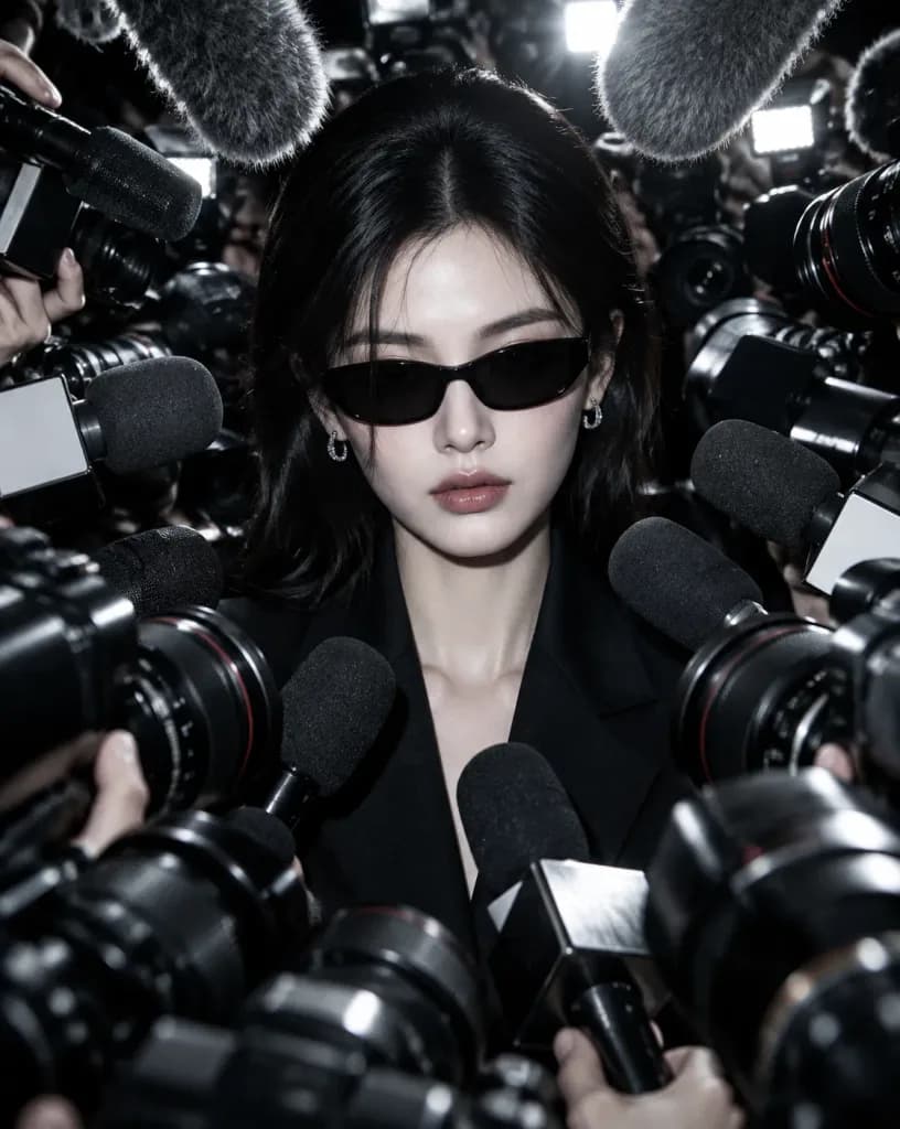 취재진에 둘러싸인 셀럽 패션 에디토리얼