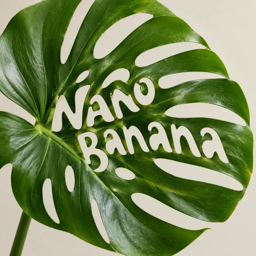 Monstera Leaf Natural Word Typography