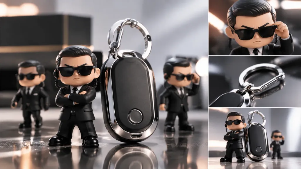 Miniature Figurine Guarding Studio Keychain
