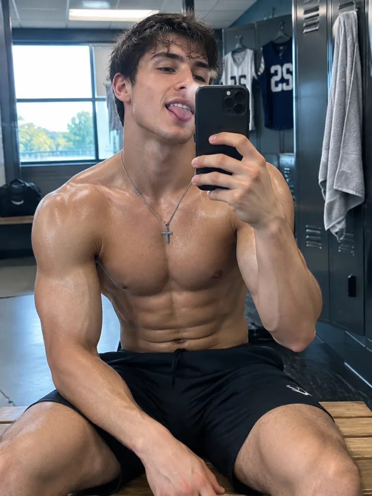 Gym Locker Room Mirror Selfie