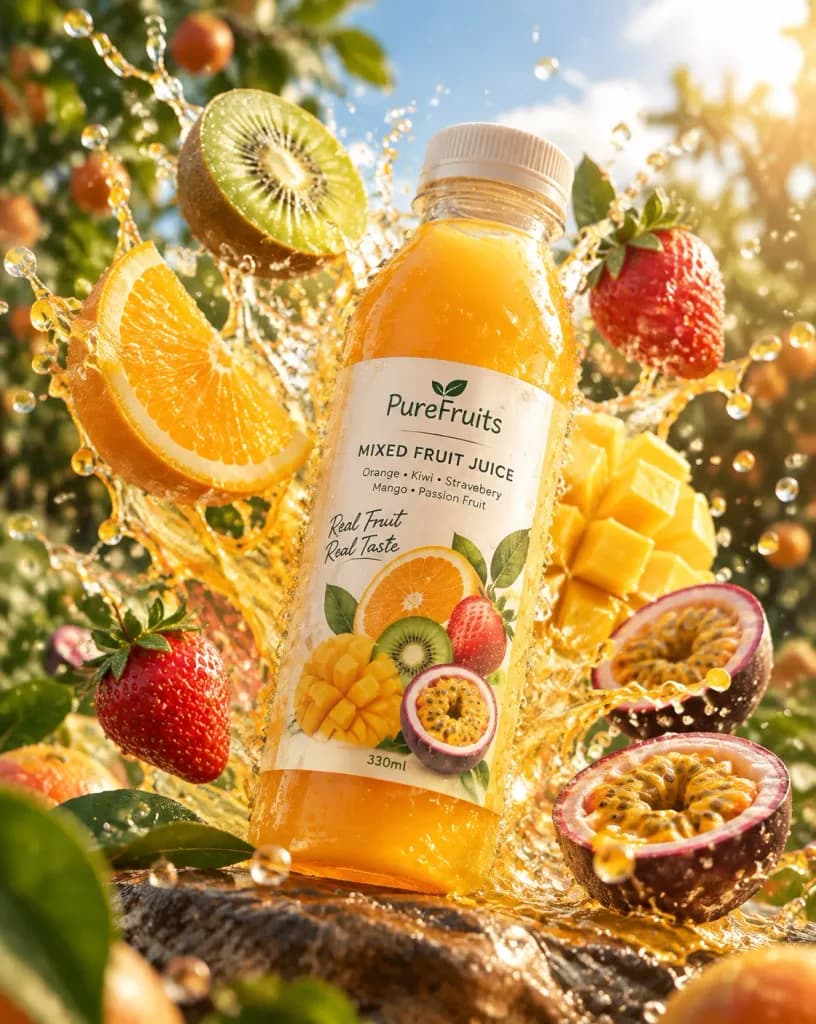 Splash Fruit Drink Product Advertisement