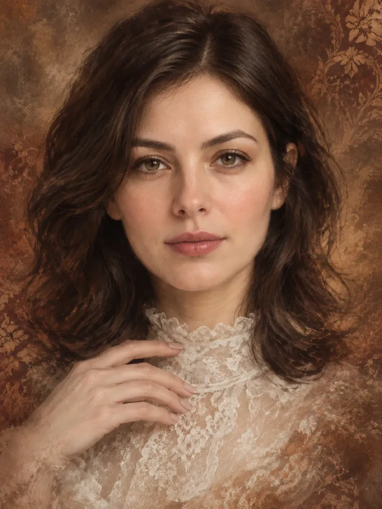 Ethereal Lace Vintage Digital Portrait
