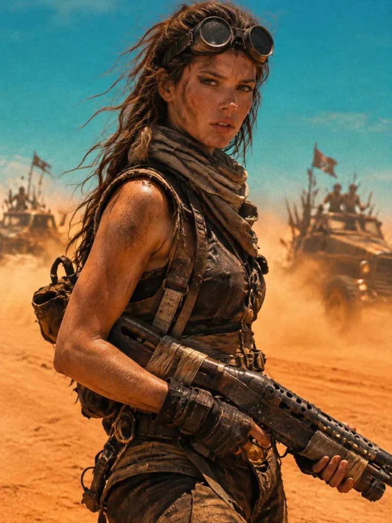 Post-Apocalyptic Wasteland Survivor Film Still