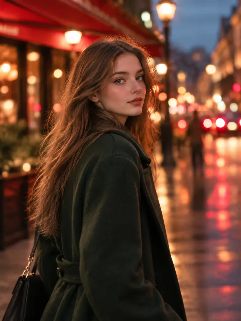 Evening City Street Candid Portrait