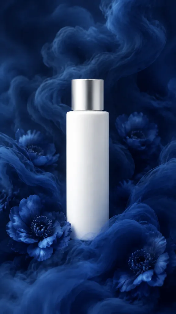 Deep Blue Cosmetic Bottle Cloud Animation