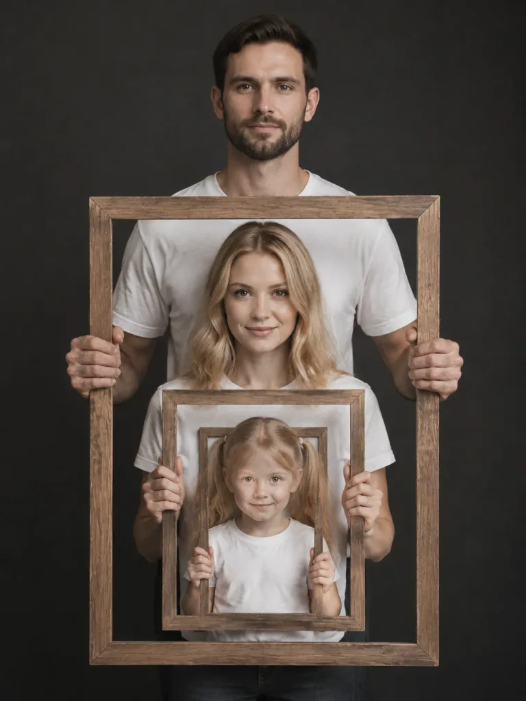 Nested Frames Creative Family Portrait