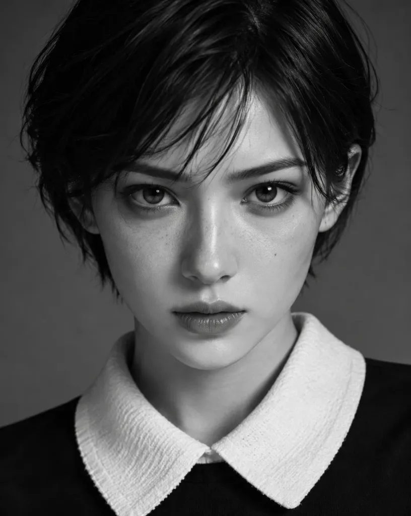 Monochrome Studio Portrait of a Woman