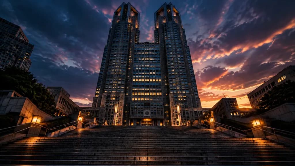 Dramatic Tokyo Metropolitan Government Stairs