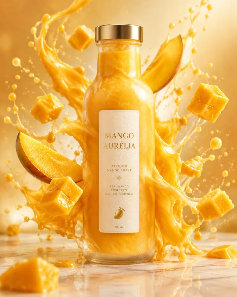 Luxury Mango Shake Commercial Splash Photography