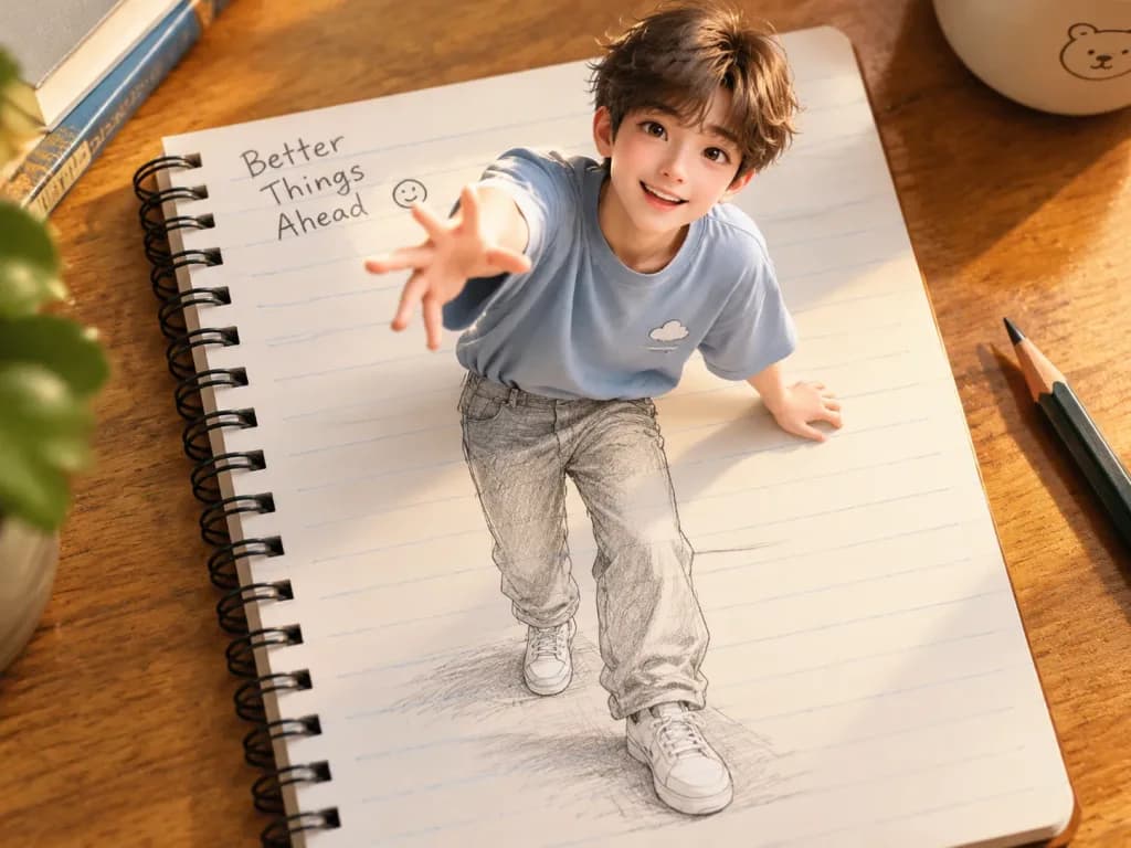 3D Pop-Out Notebook Sketch Illusion