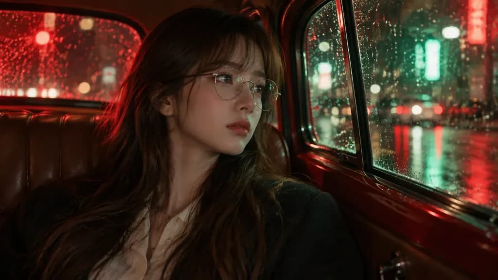 雨夜车窗电影感人像