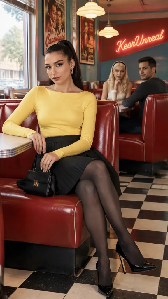 Retro Diner Fashion Editorial Portrait