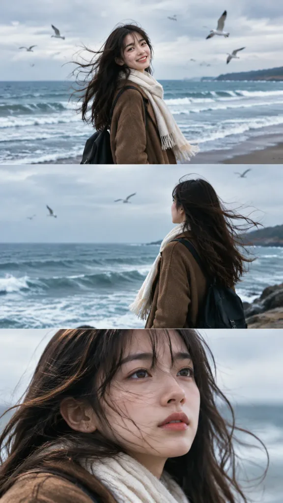 映画風シーサイド・トリプティクポートレート