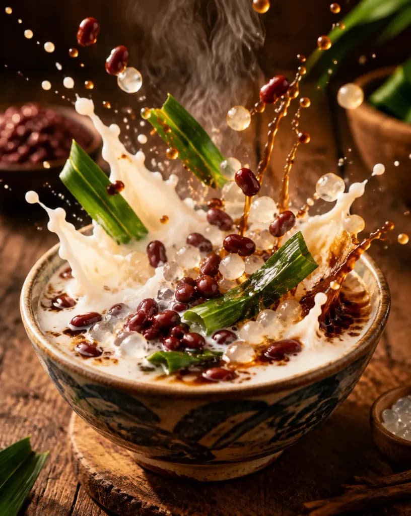 Dynamic Traditional Dessert Splash Photography
