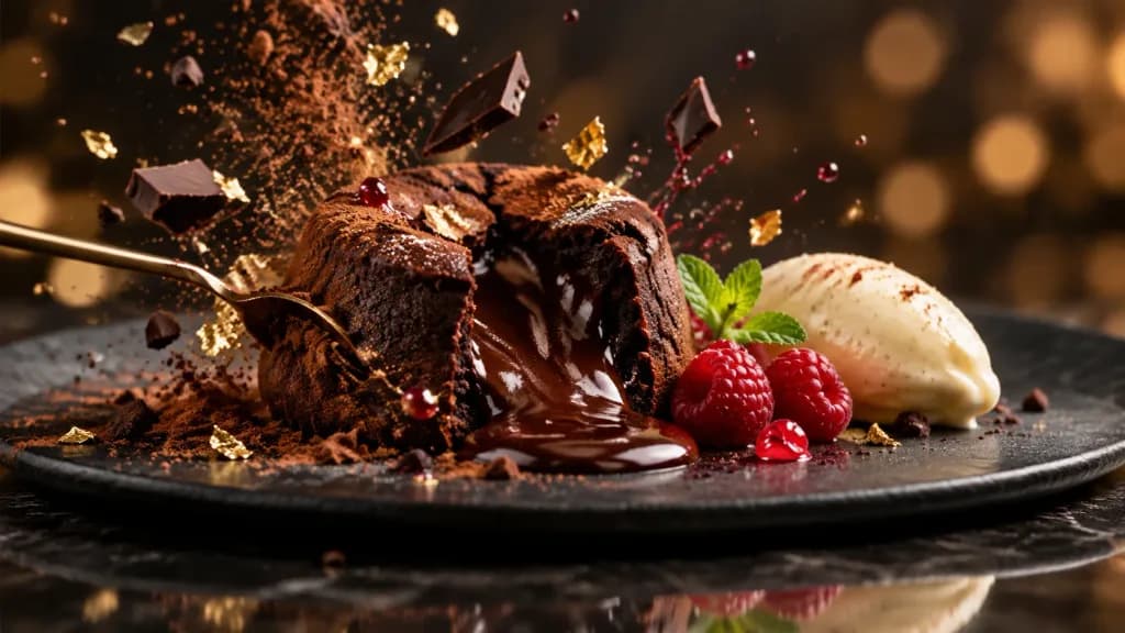 High-Speed Molten Lava Cake Photography