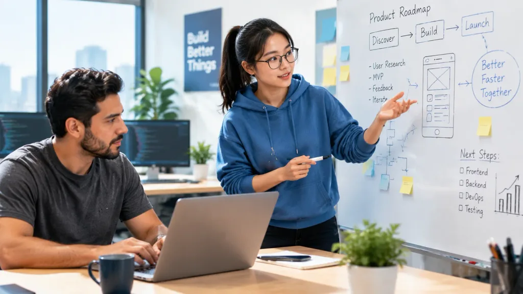 Tech Startup Team Brainstorming Session
