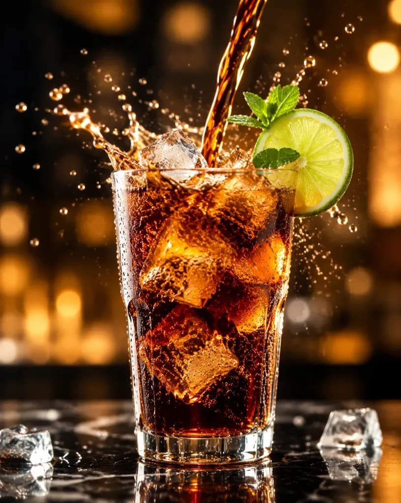 Luxury Cola Splash Commercial Photography