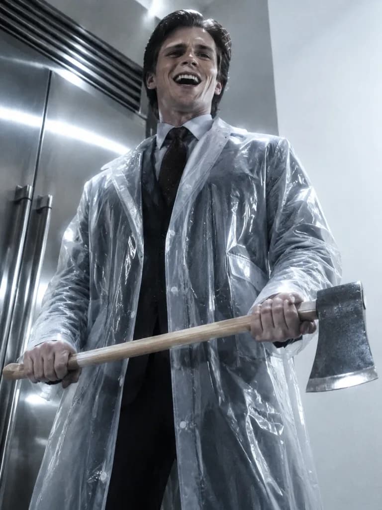 冷冽高反差雨衣驚悚肖像