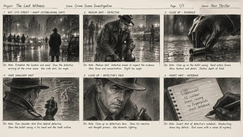 6コマ映画絵コンテスケッチシート