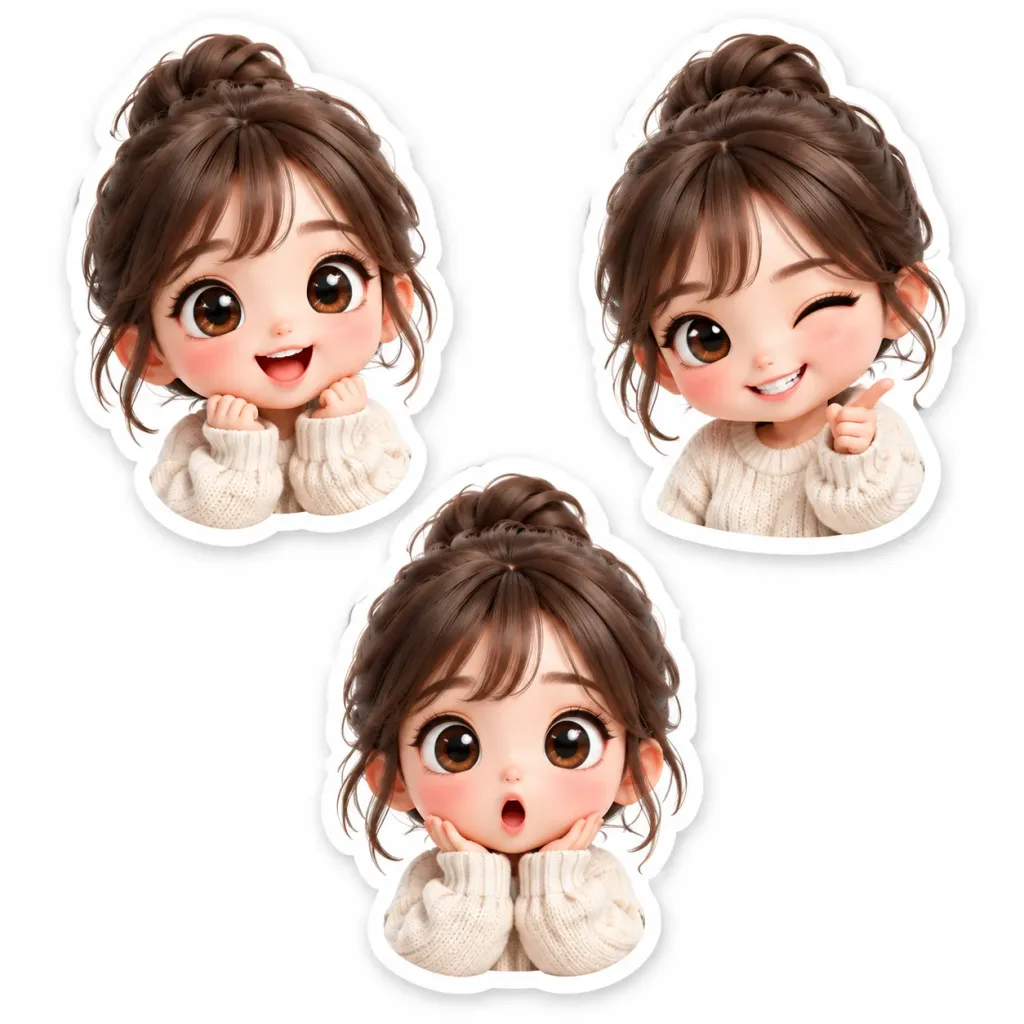 Custom 3D Avatar Sticker Sheet