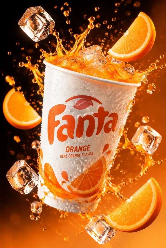 Fanta Orange Soda Splash Photography
