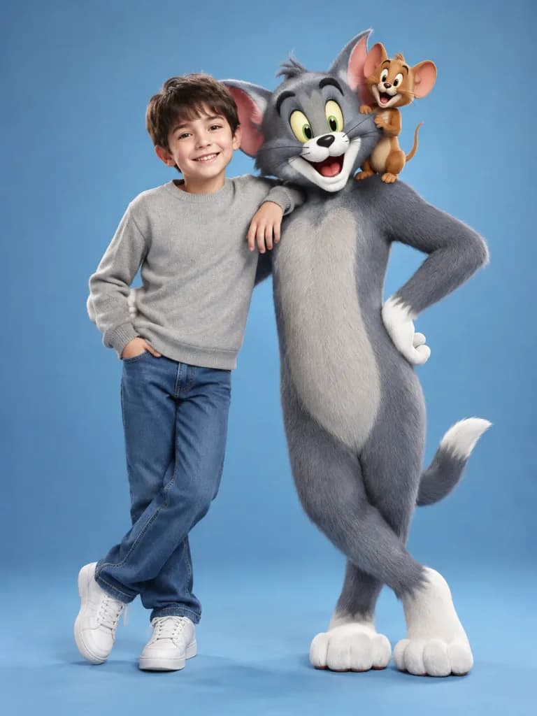 3D Cinematic Boy with Tom and Jerry