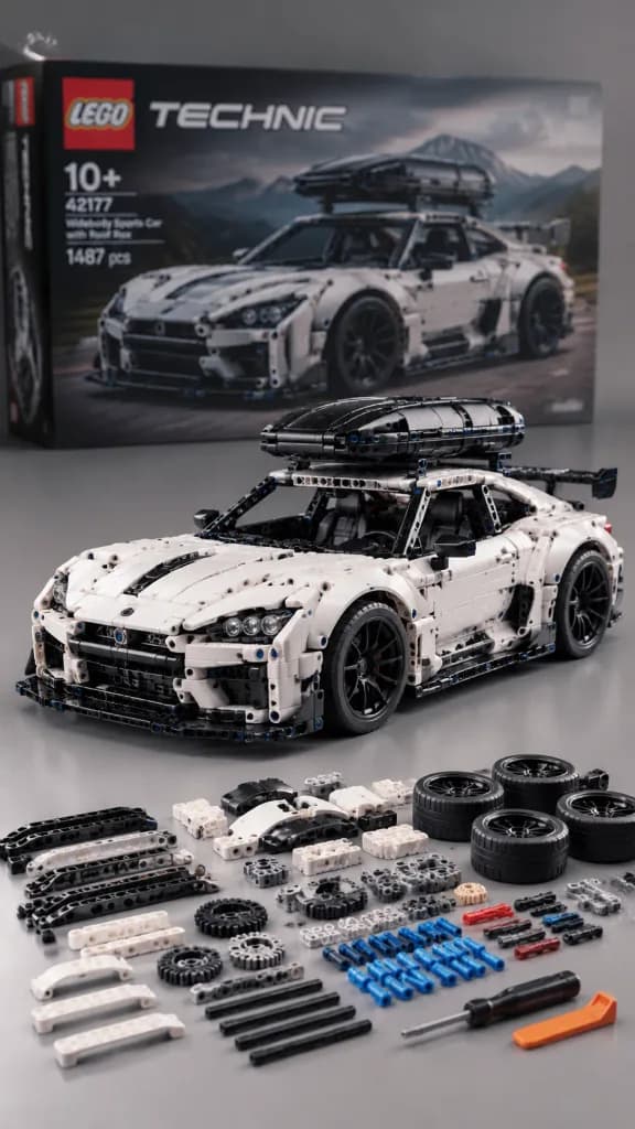Студийный рендер автомобиля LEGO Technic