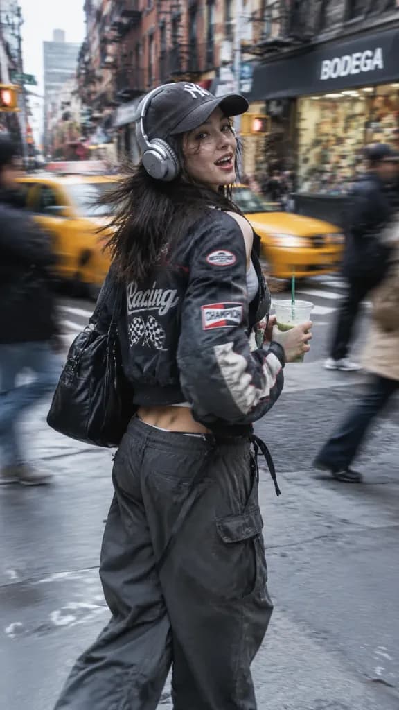 パパラッチ風ストリートスナップポートレート