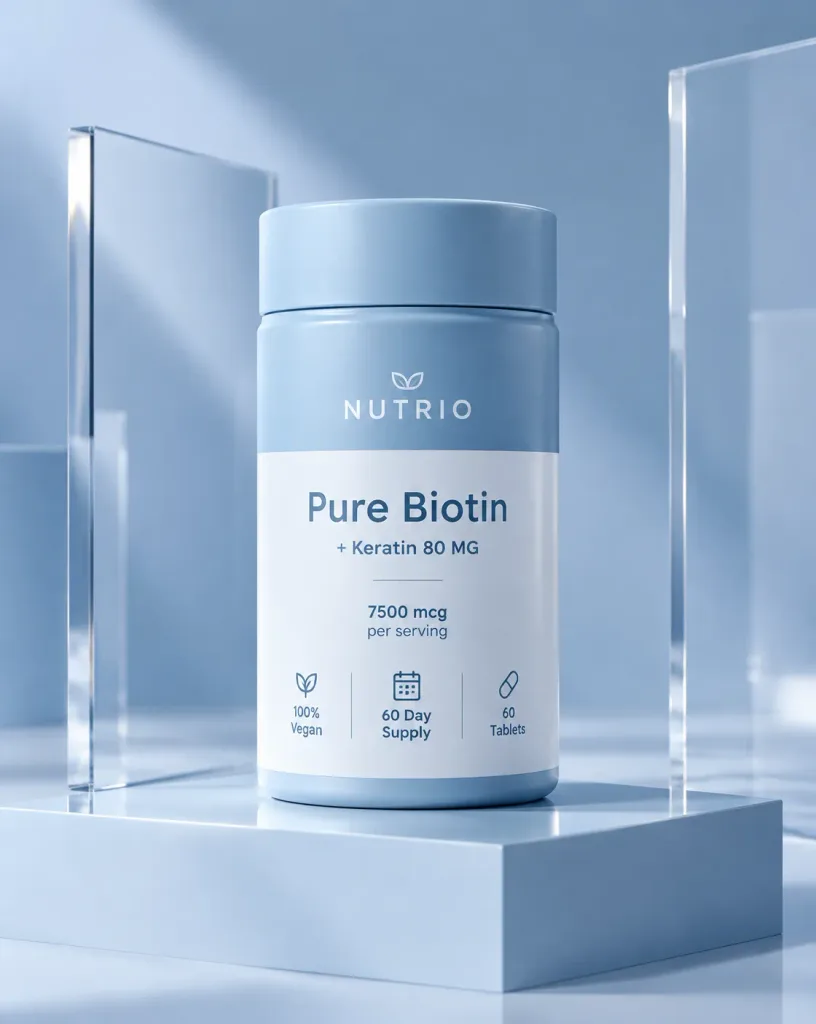 Minimalist Blue Supplement Bottle Mockup