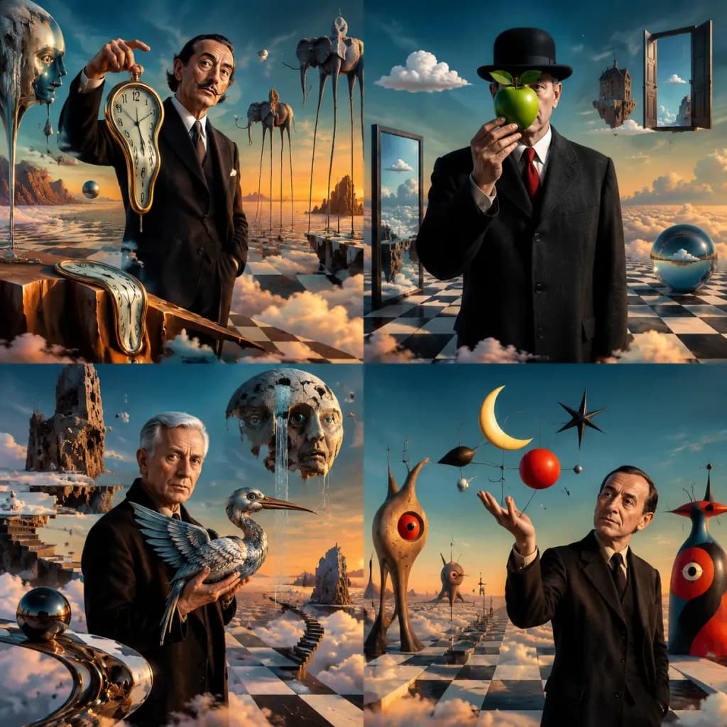 Surrealist Painter Dreamscape Diorama Grid