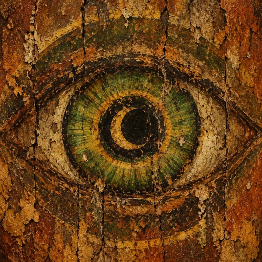 Abstract Mystic Eye on Distressed Texture