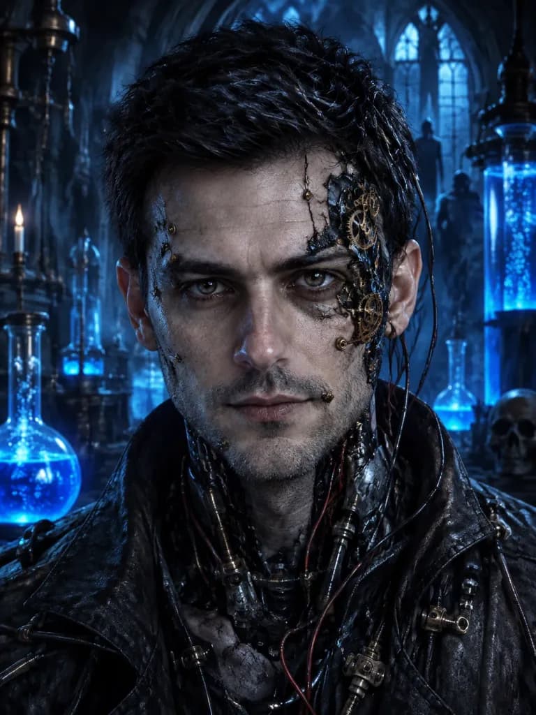 Steampunk Frankenstein Cyborg Portrait