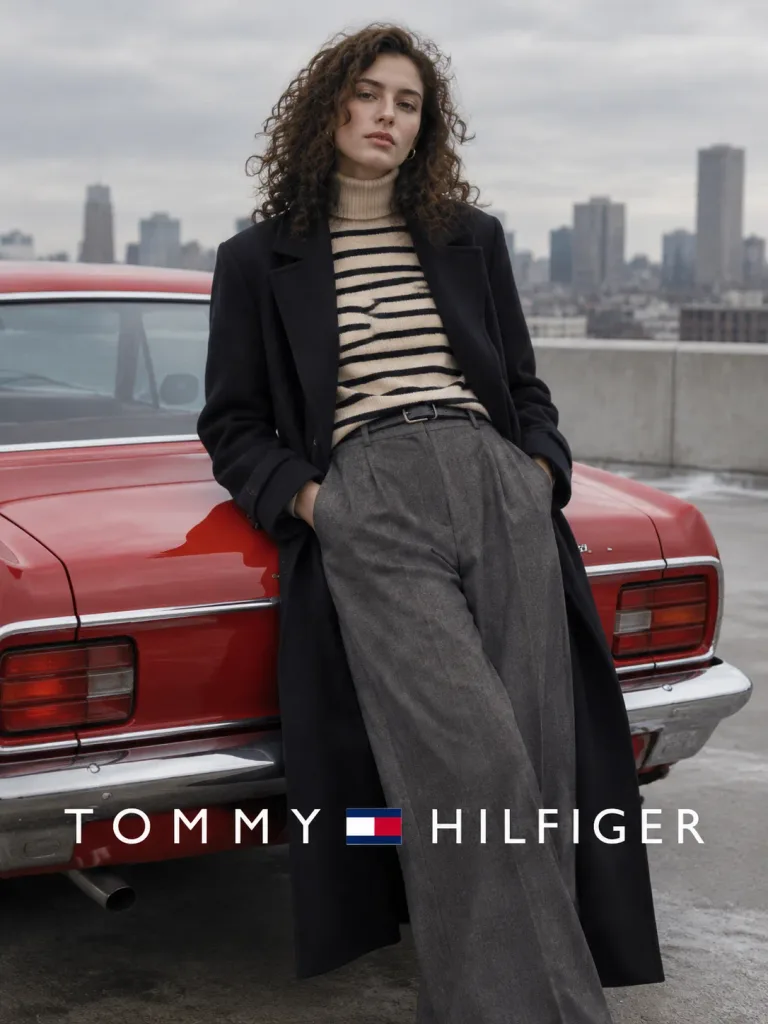 Editorial Fashion Ad with Classic Car