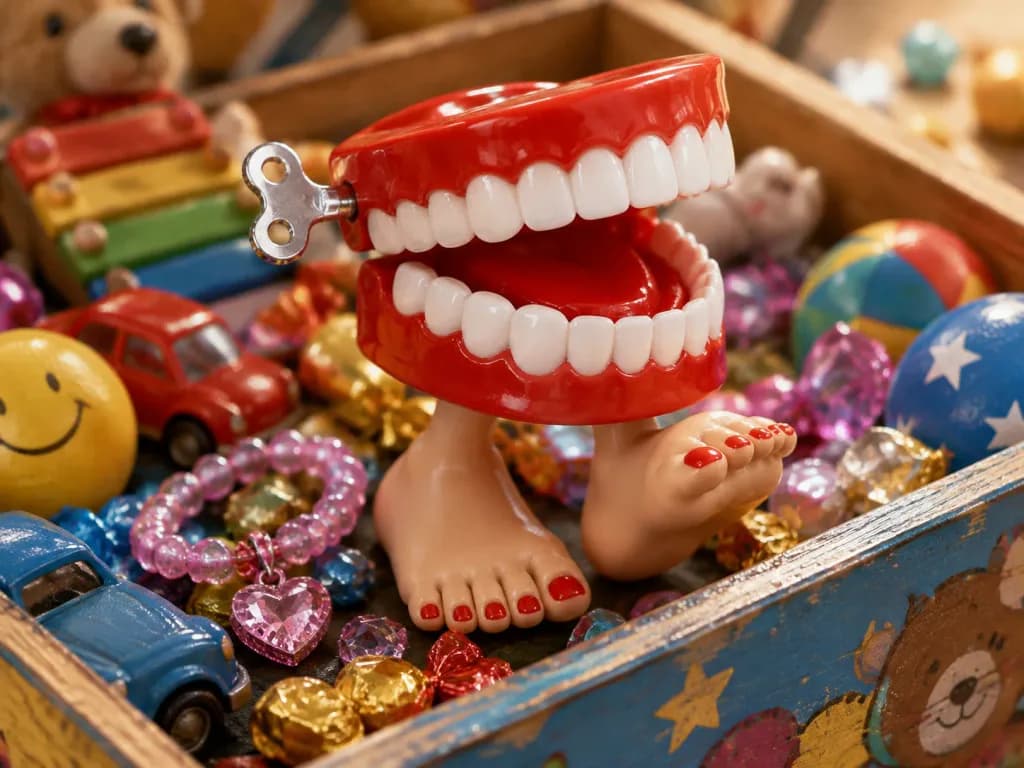 Wind-Up Chattering Teeth in Toy Box