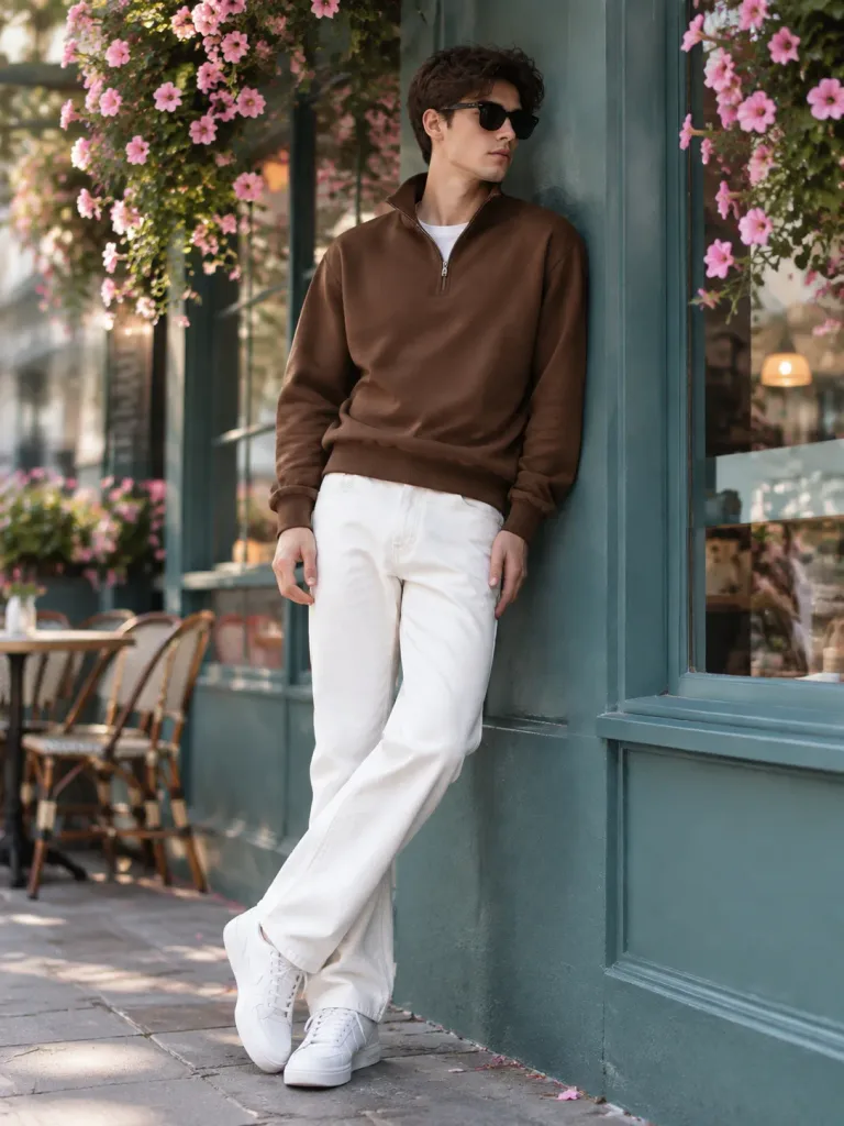 Full-Body Street Style Café Portrait