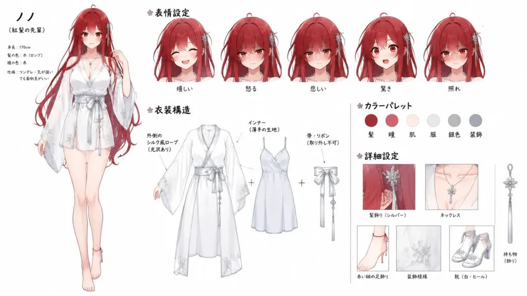 Anime Character Production Reference Sheet