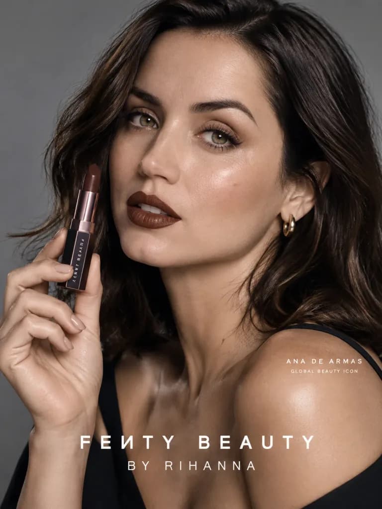 Luxury Celebrity Cosmetics Editorial Ad