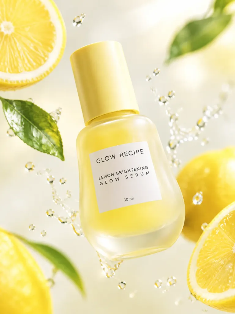 Floating Glass Skincare Bottle Ad