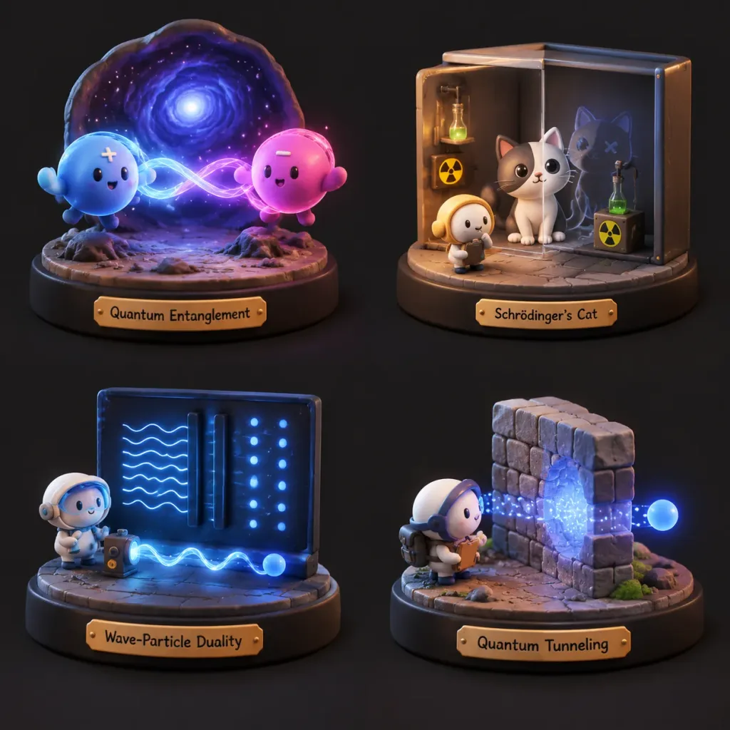 Quantum Mechanics Micro Diorama Grid