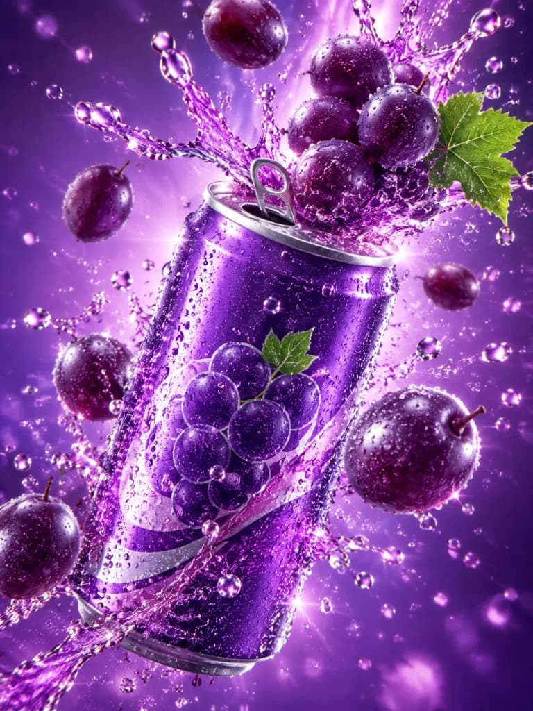 Dynamic Soda Can Fruit Splash
