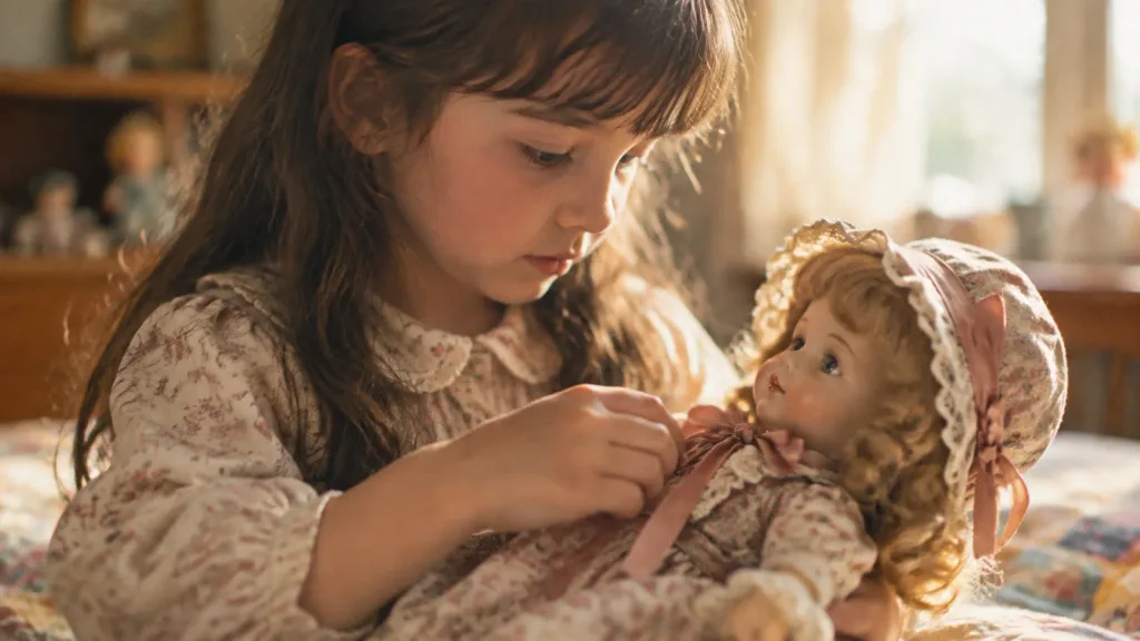 Little Girl Playing with Doll